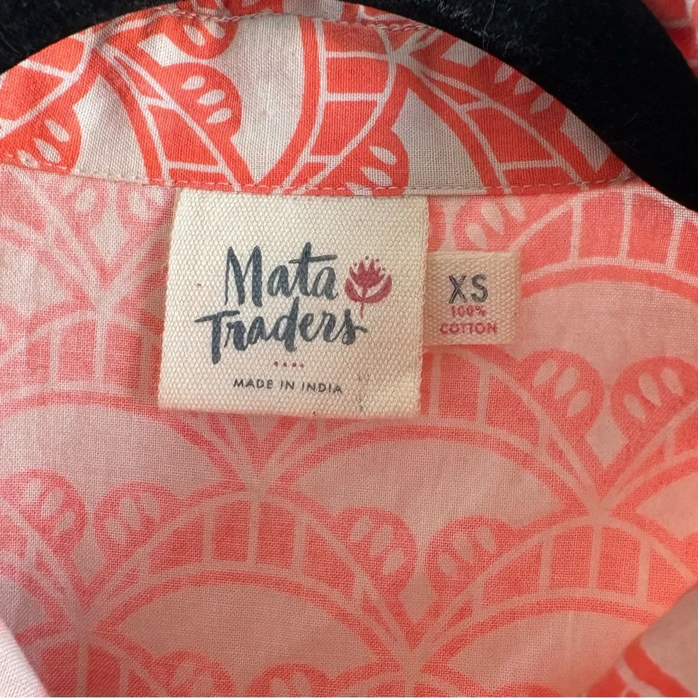 Mata Traders Ethical Fair Trade Fit&Flare Polo Dress Cotton Button XS Orange - Picture 5 of 9